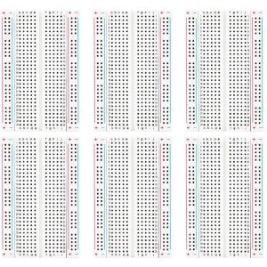 imageELEGOO 6PCS 400 Point Breadboard Kit Solderless Breadboards for Arduino Project Small Bread Board Electronics for Circuits PCB Prototype Board