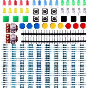 imageELEGOO Electronics Component Pack with resistors LEDs Switch Potentiometer Compatible with Arduino UNO MEGA
