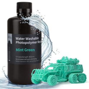 imageELEGOO Water Washable 3D Printer Resin LCD UVCuring Resin 405nm Standard Photopolymer Resin for Mars Saturn Jupiter MSLA DLP LCD 3D Printing 1000Gram BeigeMint Green