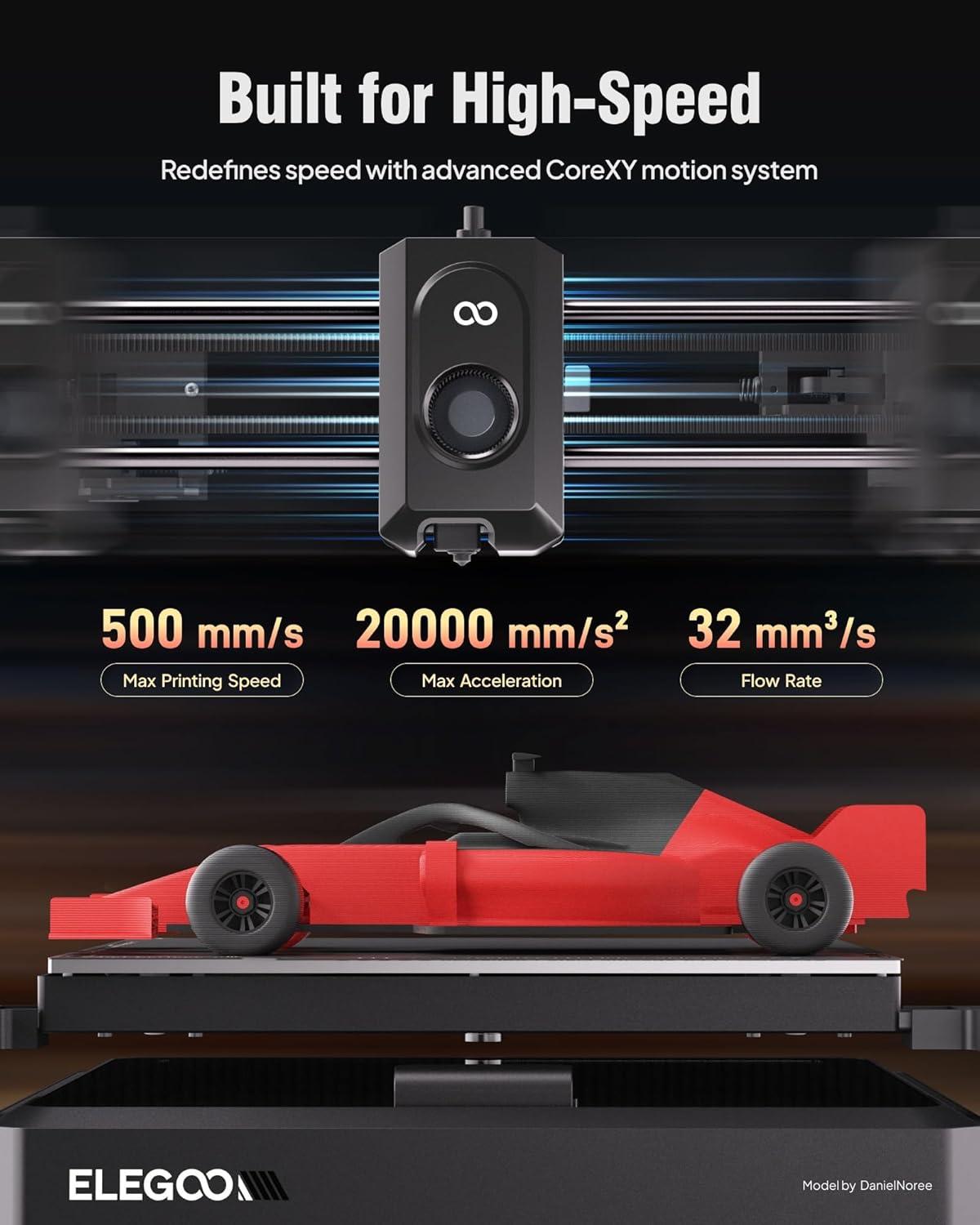 image:imageELEGOO Centauri Carbon 2 Combo Multi Color 3D Printer CoreXY 500mms High Speed Multicolor Printing with Canvas 1Click Full Auto Leveling and 350C HighTemp Nozzle 256x256x256mm Build VolumeCentauri Carbon