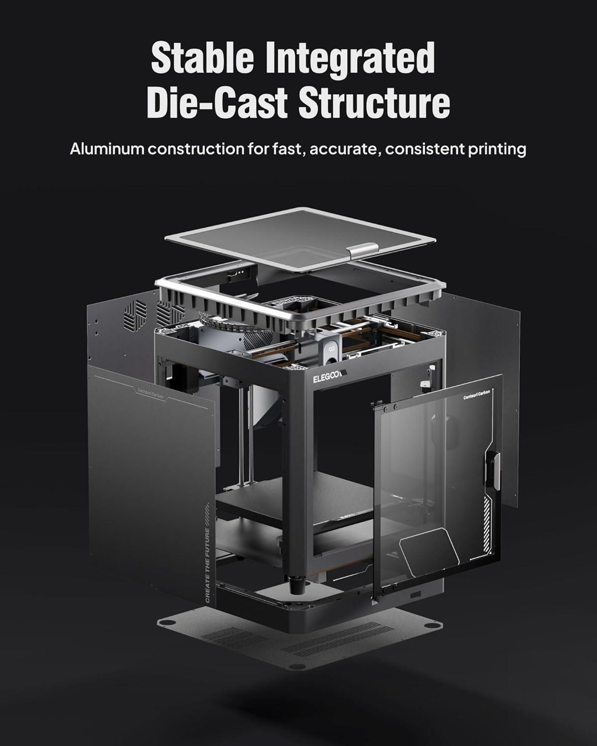 image:imageELEGOO Centauri Carbon 2 Combo Multi Color 3D Printer CoreXY 500mms High Speed Multicolor Printing with Canvas 1Click Full Auto Leveling and 350C HighTemp Nozzle 256x256x256mm Build VolumeCentauri Carbon