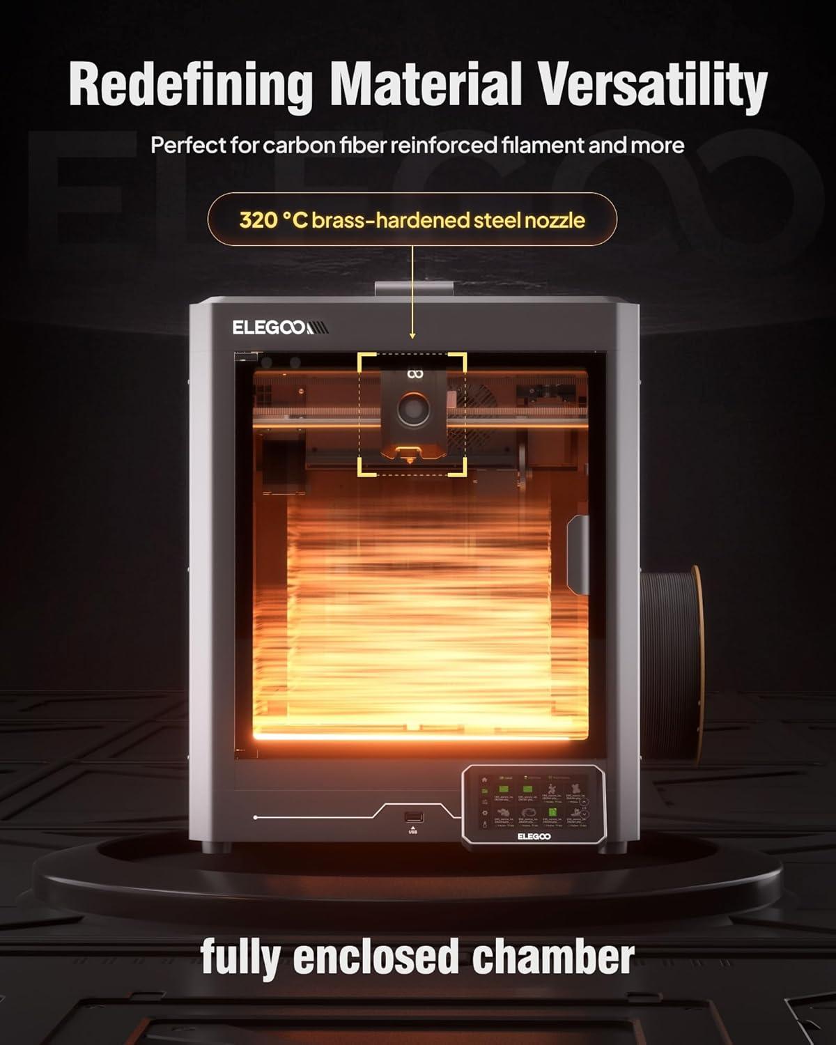 image:imageELEGOO Centauri Carbon 2 Combo Multi Color 3D Printer CoreXY 500mms High Speed Multicolor Printing with Canvas 1Click Full Auto Leveling and 350C HighTemp Nozzle 256x256x256mm Build VolumeCentauri Carbon