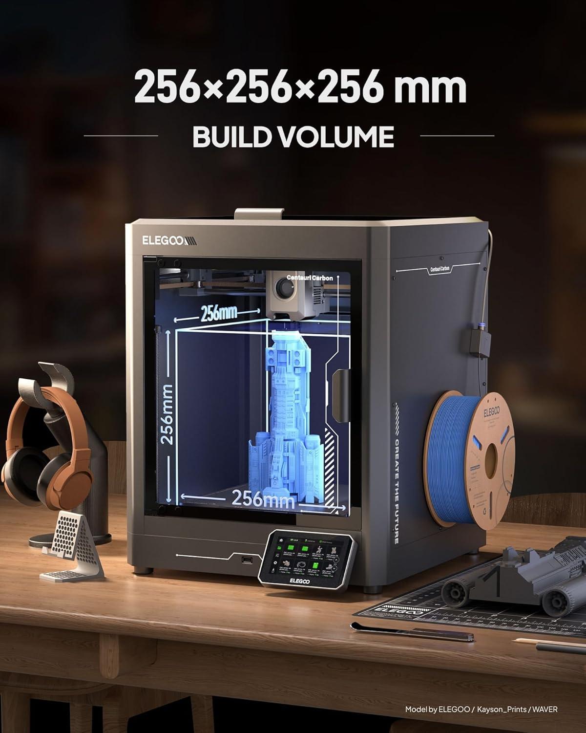 image:imageELEGOO Centauri Carbon 2 Combo Multi Color 3D Printer CoreXY 500mms High Speed Multicolor Printing with Canvas 1Click Full Auto Leveling and 350C HighTemp Nozzle 256x256x256mm Build VolumeCentauri Carbon