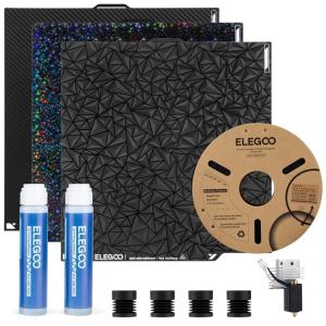 image:imageELEGOO 3D Printer Starter Kit for Centauri Carbon 3D Printing Accessory Including PLA Filament DualSided Build Plate Set Adhesive Glue 04mm Hardened Steel Nozzle Kit and AntiVibration Feet