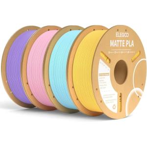 image:imageELEGOO Matte PLA Filament Lavender Purple amp Sunshine Yellow 2KG 175mm 3D Printer Filament Dimensional Accuracy  002mm 2pcs 1kg Carboard Spool 22lbs Fits for Most FDM 3D PrintersSakura PinkLavender PurpleIce BlueSunshine Yellow