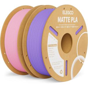 image:imageELEGOO Matte PLA Filament Lavender Purple amp Sunshine Yellow 2KG 175mm 3D Printer Filament Dimensional Accuracy  002mm 2pcs 1kg Carboard Spool 22lbs Fits for Most FDM 3D PrintersLavender Purple  Sakura Pink