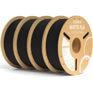 image:imageELEGOO Matte PLA Filament Lavender Purple amp Sunshine Yellow 2KG 175mm 3D Printer Filament Dimensional Accuracy  002mm 2pcs 1kg Carboard Spool 22lbs Fits for Most FDM 3D PrintersBlack4 Pack