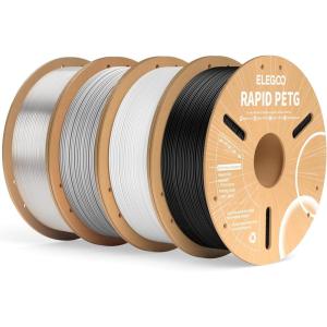 image:imageELEGOO Rapid PETG Filament 175mm Bundle 4KG High Speed 600mms 3D Printer Filament Accuracy  002 mm 1kg Cardboard Spool22lbs Fits for Most FDM 3D Printers BlackWhiteBeigeBrownBlack  White  Gray  Transparent