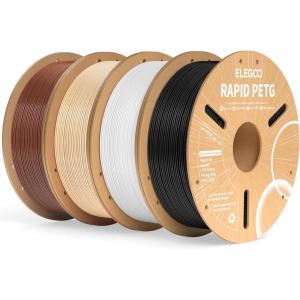 image:imageELEGOO Rapid PETG Filament 175mm Bundle 4KG High Speed 600mms 3D Printer Filament Accuracy  002 mm 1kg Cardboard Spool22lbs Fits for Most FDM 3D Printers BlackWhiteBeigeBrownBeige  Brown  Black  White