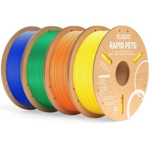 image:imageELEGOO Rapid PETG Filament 175mm Bundle 4KG High Speed 600mms 3D Printer Filament Accuracy  002 mm 1kg Cardboard Spool22lbs Fits for Most FDM 3D Printers BlackWhiteBeigeBrownYellow orange green blue