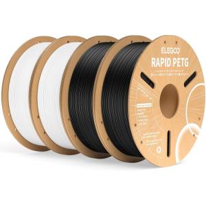 image:imageELEGOO Rapid PETG Filament 175mm Bundle 4KG High Speed 600mms 3D Printer Filament Accuracy  002 mm 1kg Cardboard Spool22lbs Fits for Most FDM 3D Printers BlackWhiteBeigeBrown41kg Black  White