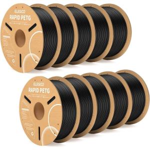 image:imageELEGOO Rapid PETG Filament 175mm Bundle 4KG High Speed 600mms 3D Printer Filament Accuracy  002 mm 1kg Cardboard Spool22lbs Fits for Most FDM 3D Printers BlackWhiteBeigeBrown101kg Black
