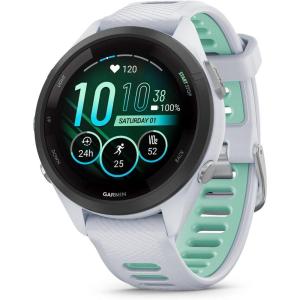 imageGarmin Forerunner 265 Running Smartwatch Colorful AMOLED Display Training Metrics and Recovery Insights Whitestone and Tidal BlueWhitestone and Neo Tropic