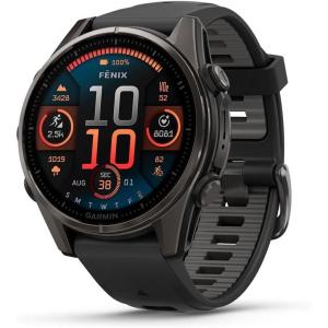 imageGarmin fnix E  47 mm AMOLED Premium Multisport GPS Smartwatch LongLasting Battery Life Stainless Steel with Black BandTitanium with Gray Band43 mm