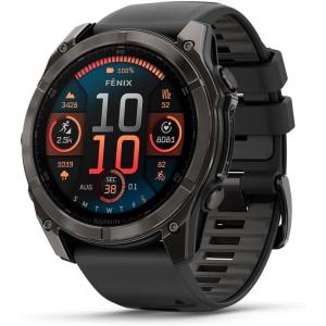 imageGarmin fnix E  47 mm AMOLED Premium Multisport GPS Smartwatch LongLasting Battery Life Stainless Steel with Black BandTitanium with Gray Band51 mm