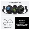 imageGarmin Instinct 3 45mm AMOLED Display Rugged Outdoor GPS Smartwatch MetalReinforced Bezel Builtin Flashlight Up to 18 Days of Battery Life BlackBlack with Black Band