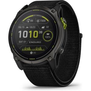 imageGarmin Enduro 3  51 mm Solar Sapphire Ultraperformance GPS Smartwatch Extreme Battery Life Detailed Mapping Builtin LED Flashlight Carbon Gray DLC Titanium with Black UltraFit Nylon Strap
