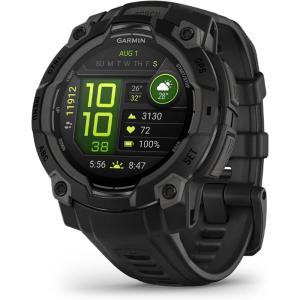 imageGarmin Instinct 3 45mm AMOLED Display Rugged Outdoor GPS Smartwatch MetalReinforced Bezel Builtin Flashlight Up to 18 Days of Battery Life BlackBlack with Black Band