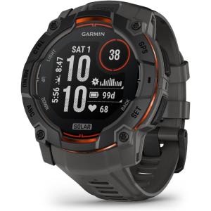 imageGarmin Instinct 3 45mm AMOLED Display Rugged Outdoor GPS Smartwatch MetalReinforced Bezel Builtin Flashlight Up to 18 Days of Battery Life BlackCharcoalSolar