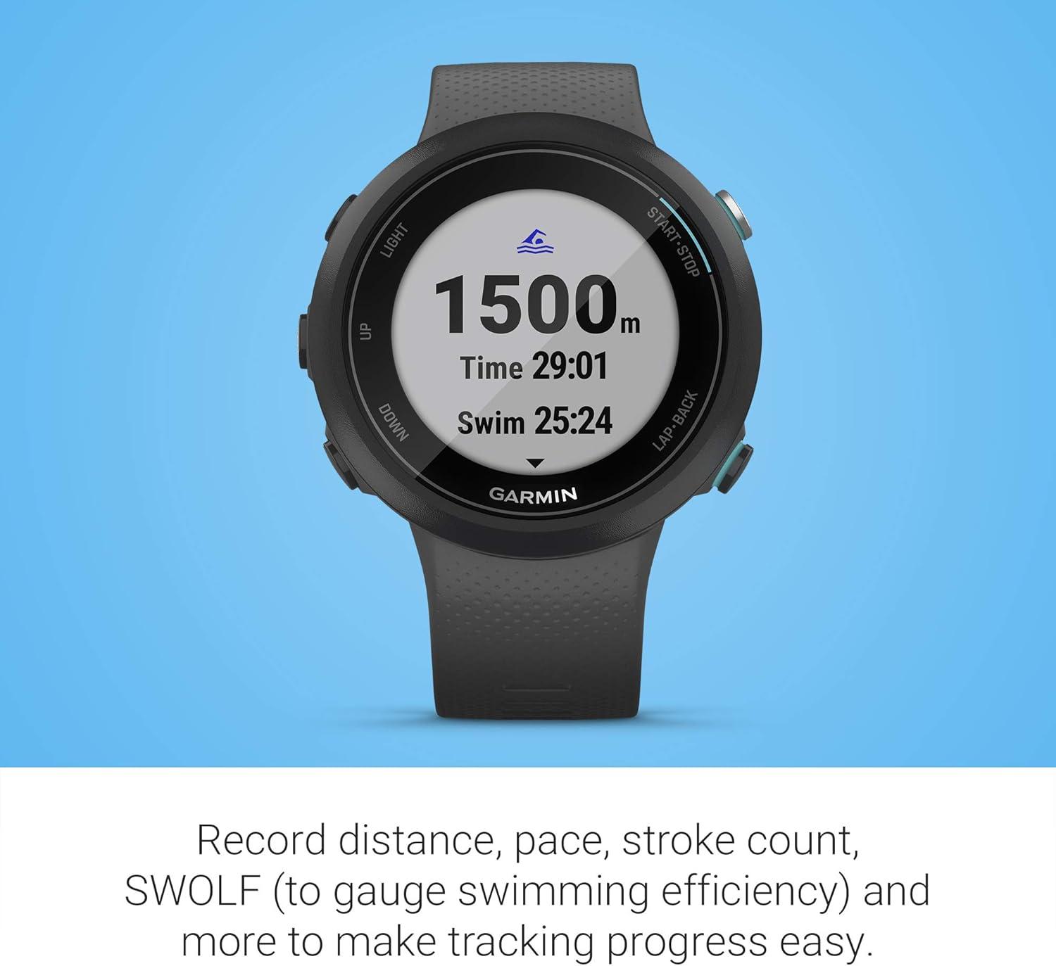 imageGarmin Swim 2 GPS Swimming Smartwatch for Pool and Open Water Underwater Heart Rate Records Distance Pace Stroke Count and Type Slate GraySlate Gray