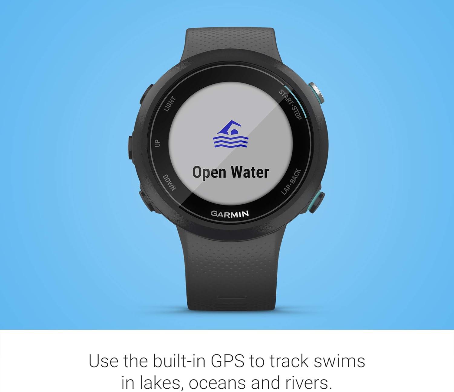 imageGarmin Swim 2 GPS Swimming Smartwatch for Pool and Open Water Underwater Heart Rate Records Distance Pace Stroke Count and Type Slate GraySlate Gray