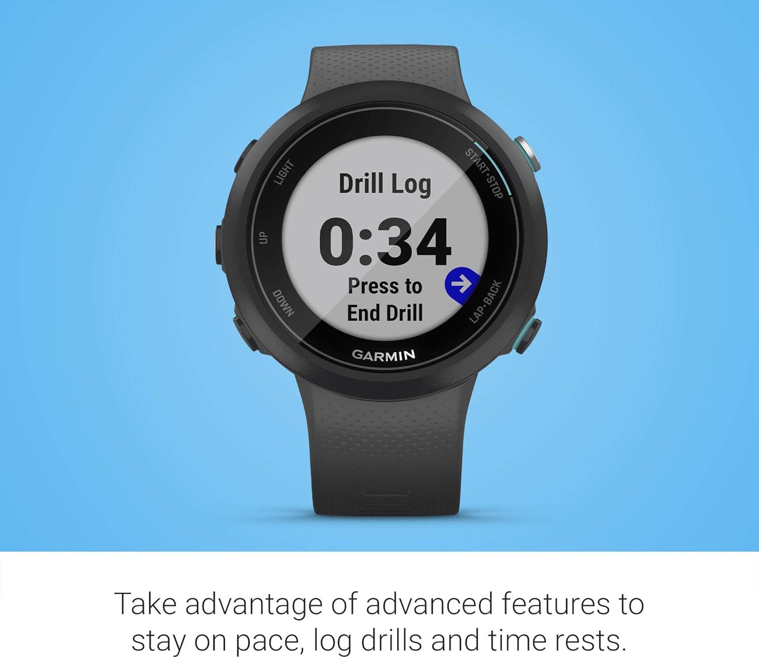 imageGarmin Swim 2 GPS Swimming Smartwatch for Pool and Open Water Underwater Heart Rate Records Distance Pace Stroke Count and Type Slate GraySlate Gray