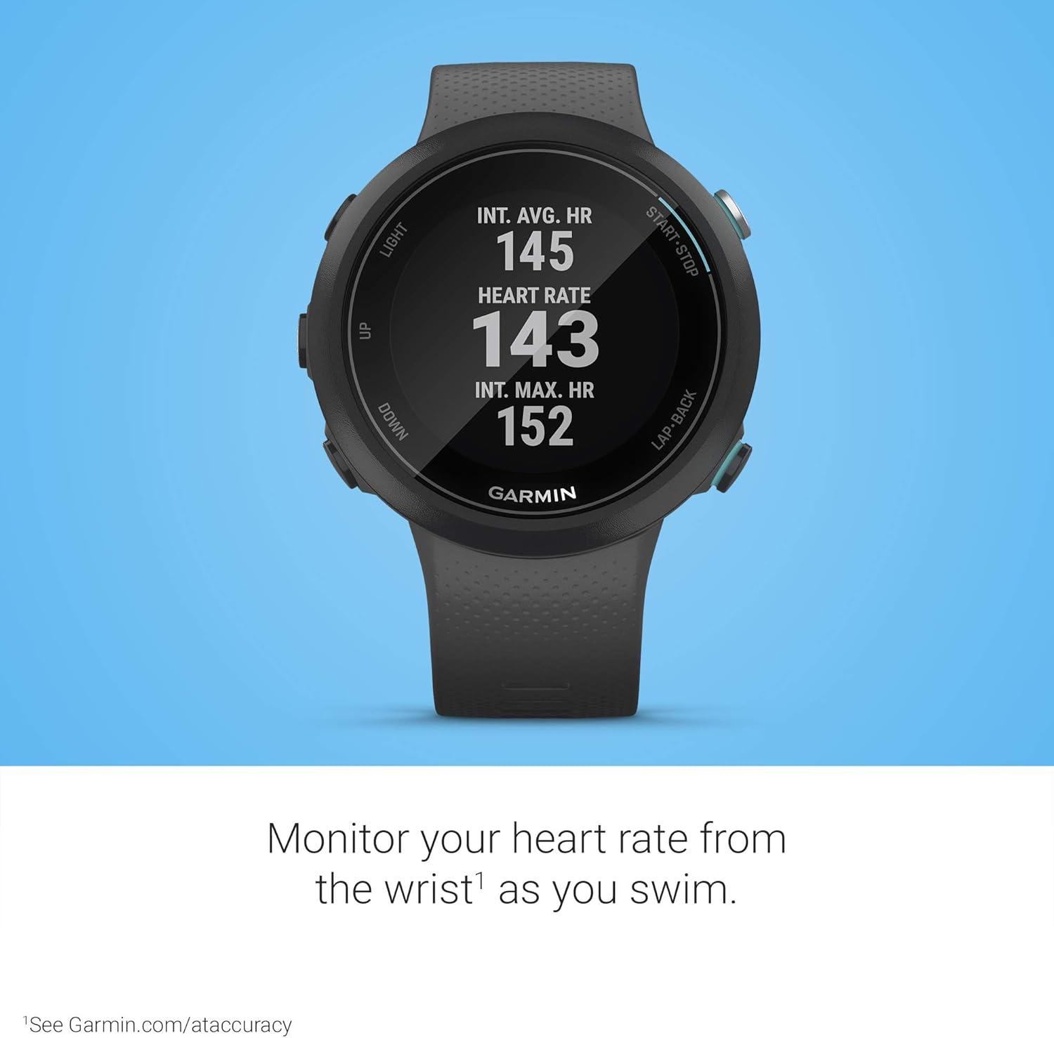 imageGarmin Swim 2 GPS Swimming Smartwatch for Pool and Open Water Underwater Heart Rate Records Distance Pace Stroke Count and Type Slate GraySlate Gray