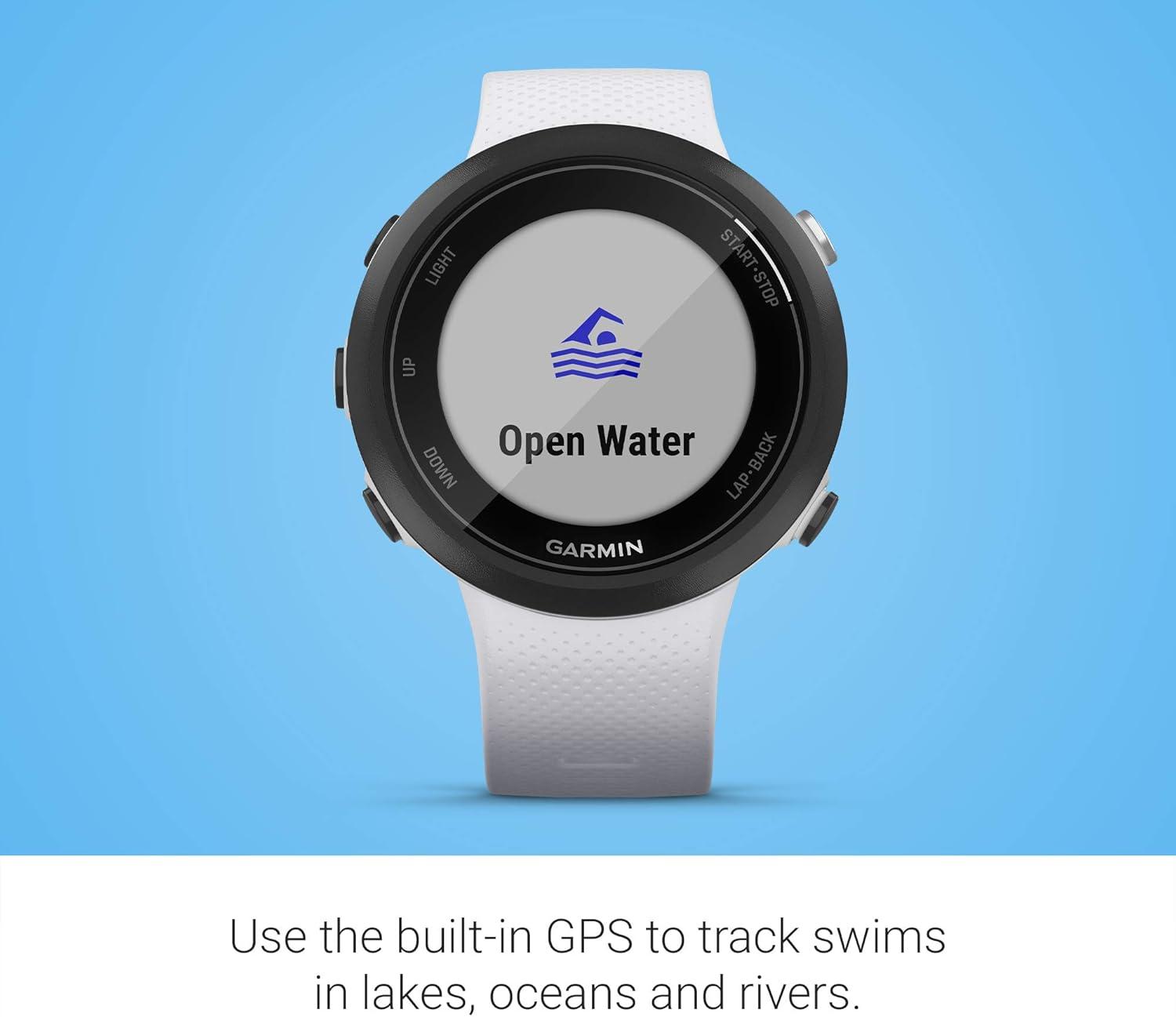 imageGarmin Swim 2 GPS Swimming Smartwatch for Pool and Open Water Underwater Heart Rate Records Distance Pace Stroke Count and Type Slate GrayWhite