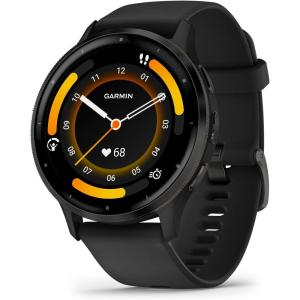 imageGarmin Venu 3 Silver Stainless Steel Bezel 14Inch AMOLED Touchscreen Display Smart Watch with 45mm Whitestone Case and Silicone BandBlack