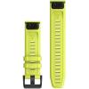 imageGarmin QuickFit 22 Watch Band  Jacquardweave Nylon Strap  Heathered BlackAmp Yellow Silicone