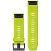 imageGarmin QuickFit 22 Watch Band  Jacquardweave Nylon Strap  Heathered BlackAmp Yellow Silicone