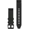 imageGarmin QuickFit 22 Watch Band  Jacquardweave Nylon Strap  Heathered BlackBlack Leather