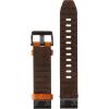 imageGarmin QuickFit 22 Watch Band  Jacquardweave Nylon Strap  Heathered BlackChestnut Leather