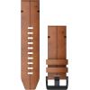 imageGarmin QuickFit 22 Watch Band  Jacquardweave Nylon Strap  Heathered BlackChestnut Leather