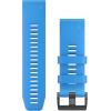 imageGarmin QuickFit 22 Watch Band  Jacquardweave Nylon Strap  Heathered BlackCyan Blue Silicone