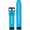 imageGarmin QuickFit 22 Watch Band  Jacquardweave Nylon Strap  Heathered BlackCyan Blue Silicone