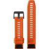 imageGarmin QuickFit 22 Watch Band  Jacquardweave Nylon Strap  Heathered BlackEmber Orange Silicone