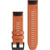 imageGarmin QuickFit 22 Watch Band  Jacquardweave Nylon Strap  Heathered BlackEmber Orange Silicone