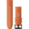 imageGarmin QuickFit 22 Watch Band  Jacquardweave Nylon Strap  Heathered BlackEmber Orange Silicone