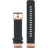 imageGarmin QuickFit 22 Watch Band  Jacquardweave Nylon Strap  Heathered BlackHeathered Black Nylon with Rose Gold Hardware
