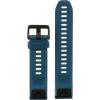 imageGarmin QuickFit 22 Watch Band  Jacquardweave Nylon Strap  Heathered BlackLakeside Blue Silicone