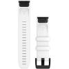imageGarmin QuickFit 22 Watch Band  Jacquardweave Nylon Strap  Heathered BlackWhite with Black Stainless Steel Hardware