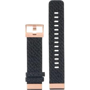 imageGarmin QuickFit 22 Watch Band  Jacquardweave Nylon Strap  Heathered BlackHeathered Black Nylon with Rose Gold Hardware