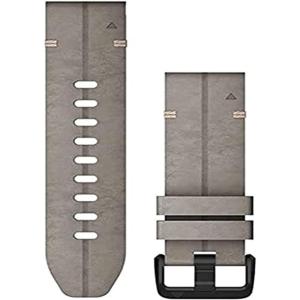 imageGarmin QuickFit 22 Watch Band  Jacquardweave Nylon Strap  Heathered BlackShale Gray Suede Leather