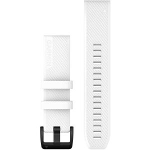 imageGarmin QuickFit 22 Watch Band  Jacquardweave Nylon Strap  Heathered BlackWhite with Black Stainless Steel Hardware