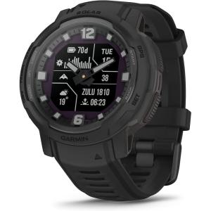 imageGarmin Instinct Crossover Solar Rugged Hybrid Smartwatch with Solar Charging Capabilities Analog Hands and Digital Display Graphite AdjustableBlack
