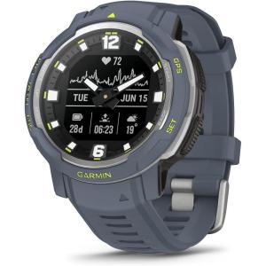 imageGarmin Instinct Crossover Solar Rugged Hybrid Smartwatch with Solar Charging Capabilities Analog Hands and Digital Display Graphite AdjustableBlue Granite