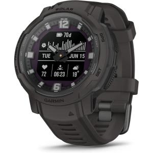 imageGarmin Instinct Crossover Solar Rugged Hybrid Smartwatch with Solar Charging Capabilities Analog Hands and Digital Display Graphite AdjustableGraphite