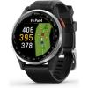 imageGarmin Approach S44 Essential Golf GPS Smartwatch AMOLED Display OnCourse Features Silver Aluminum Bezel with Black Silicone BandBlack