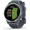 imageGarmin Approach S44 Essential Golf GPS Smartwatch AMOLED Display OnCourse Features Silver Aluminum Bezel with Black Silicone BandGray